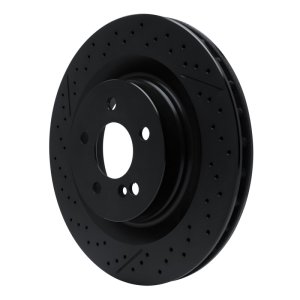 Mercedes-Benz CLK63 AMG Brake Rotor (1) - Rear - R1 Concepts - Drilled & Slotted - Black - `05-`11 Mercedes-Benz CLK63 AMG Brake Rotor (1) - Rear - R1 Concepts - Drilled & Slotted - Black - `05-`11